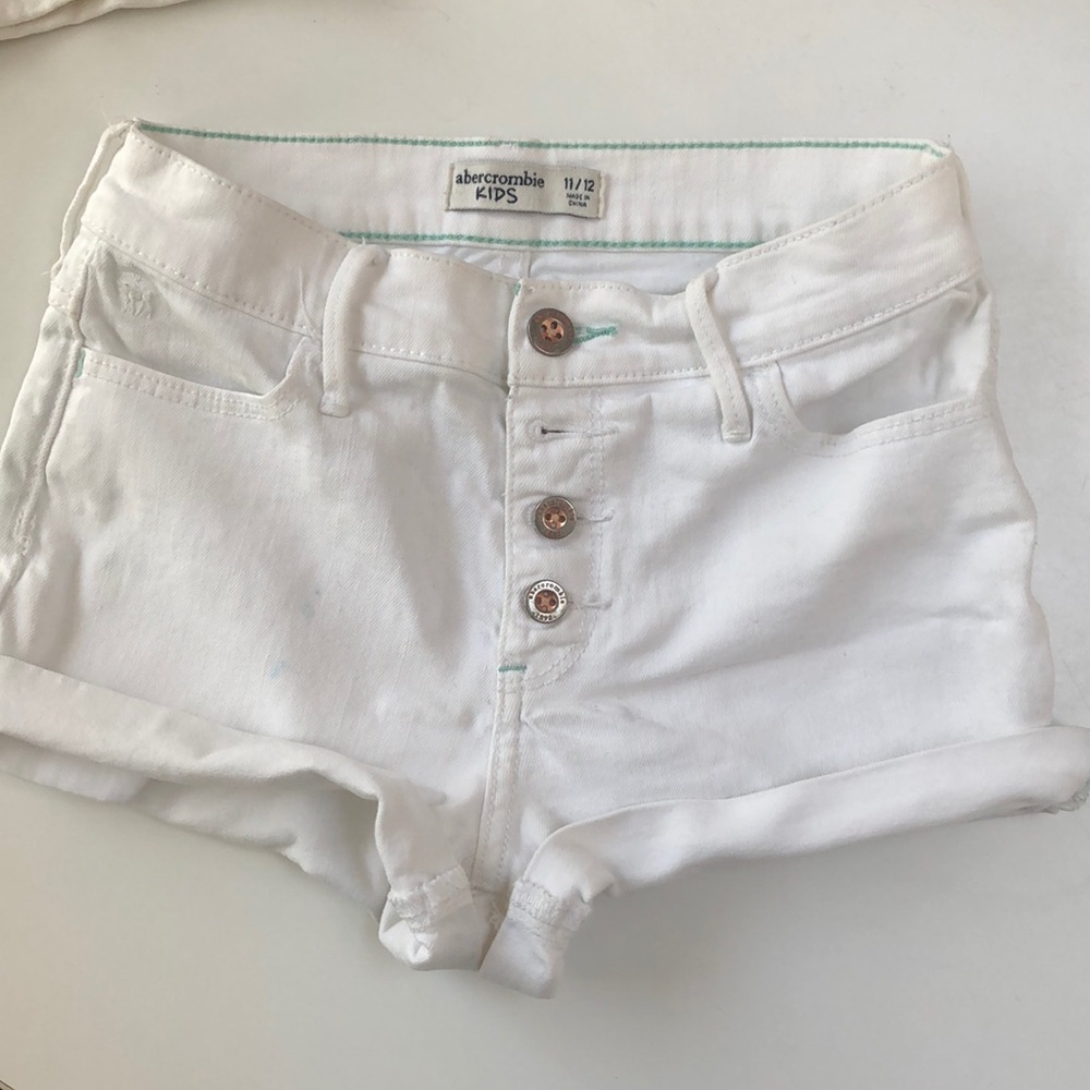 Abercrombie KIDS white denim shorts